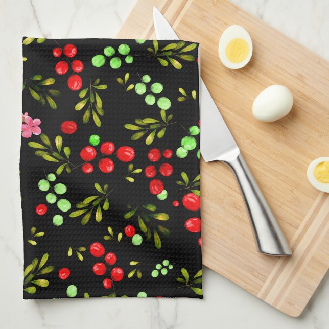 Linge De Cuisine Motif Berries (Quart Plié)