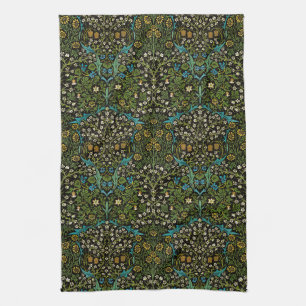 Linge De Cuisine Motif Blackthorn Vintage Fond Noir de Morris Black