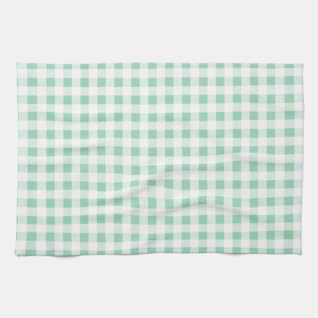 Linge De Cuisine Motif blanc vert en bon état de guingan (Horizontal)