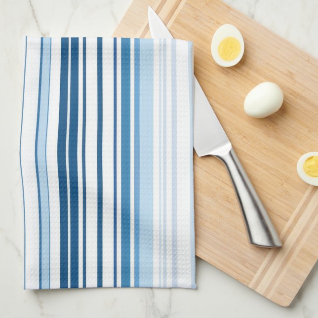 Linge De Cuisine Motif Bleu (Quart Plié)