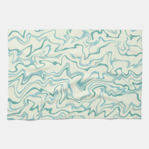 Linge De Cuisine Motif bohème tourbillon liquide marbre bleu Hippie