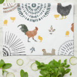 Linge De Cuisine Motif Boho pour poulets et poulets<br><div class="desc">Motif avec des illustrations de poulets et poussins aux motifs inspirés des boho.</div>