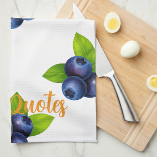 Linge De Cuisine Motif botanique à l'aquarelle de myrtille bleue