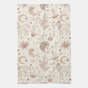 Linge De Cuisine Motif Botanique Céleste (1)