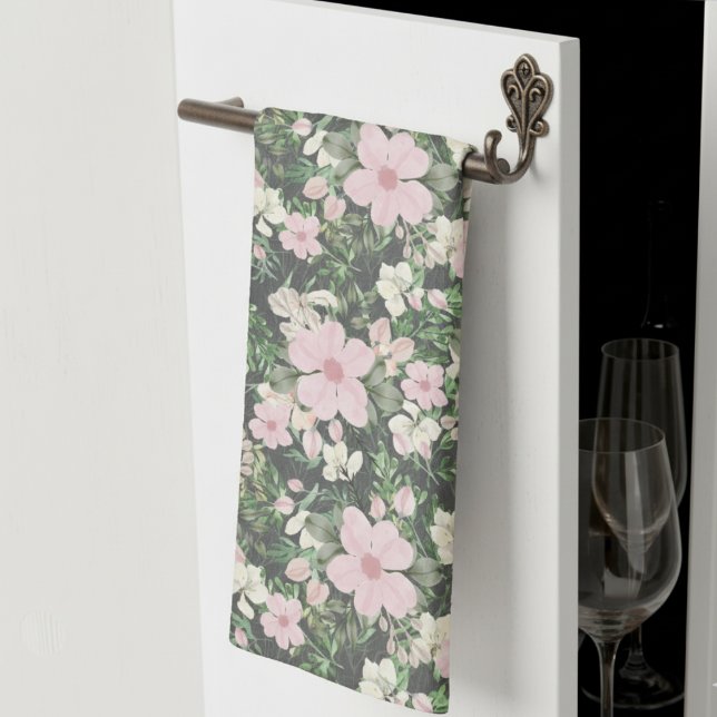 Linge De Cuisine Motif botanique rose vintage (Créateur téléchargé)