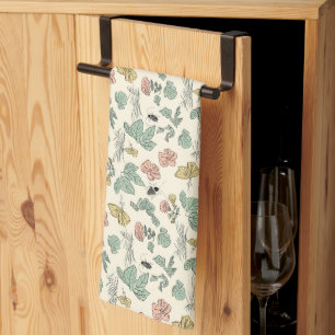 Linge De Cuisine Motif botanique vintage avec papillons et abeille
