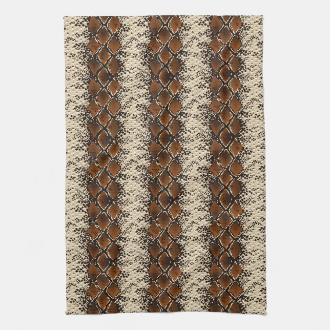 Linge De Cuisine Motif Brown de peau de serpent de diamants (Vertical)