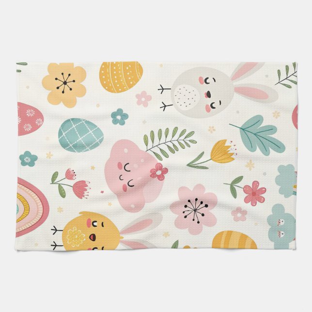 Linge De Cuisine Motif Bunny de Pâques (Horizontal)