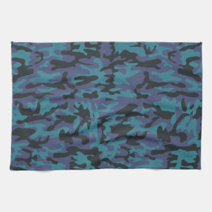 Linge De Cuisine Motif camo bleu