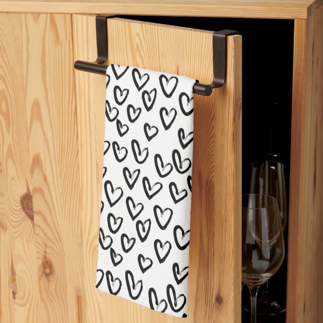 Linge De Cuisine Motif cardiaque de peinture AVC (Pliage en tiers)