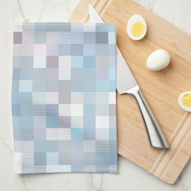 Linge De Cuisine Motif carré de couleur pastel (Quart Plié)