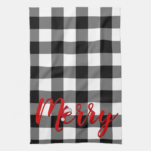 Linge De Cuisine Motif carreau de bœuf Noël joyeux   (Vertical)