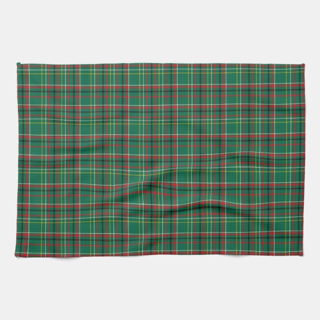 Linge De Cuisine Motif carreau de Noël vert-23914 (Horizontal)