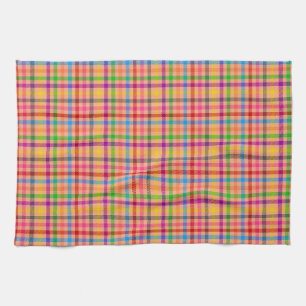 Linge De Cuisine Motif carreaux gingham couleur orange 