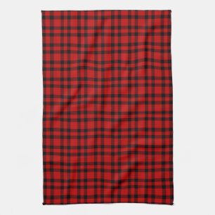 Linge De Cuisine Motif carreaux rouge et noir