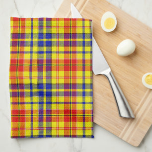 Linge De Cuisine Motif carreaux tartan jaune rouge bleu