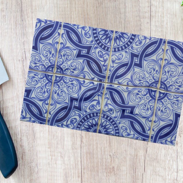 Linge De Cuisine Motif carrelage méditerranéen bleu et blanc frais (Add fresh elegance to your kitchen with this blue + white vintage Azulejo pattern tea towel!)