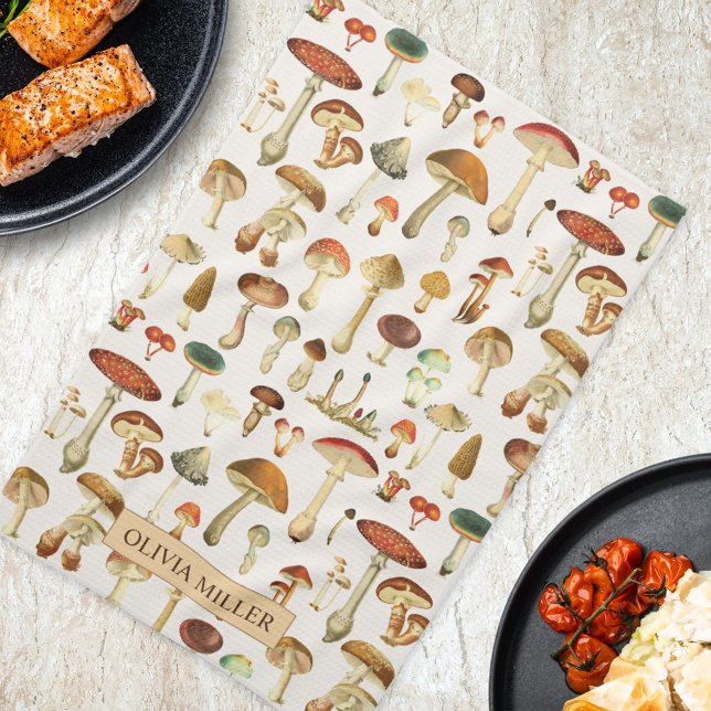 Linge De Cuisine Motif champignon vintage (In situ Kitchen Table)
