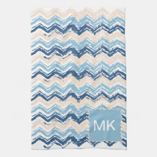 Linge De Cuisine Motif Chevron de l'océan Pacifique