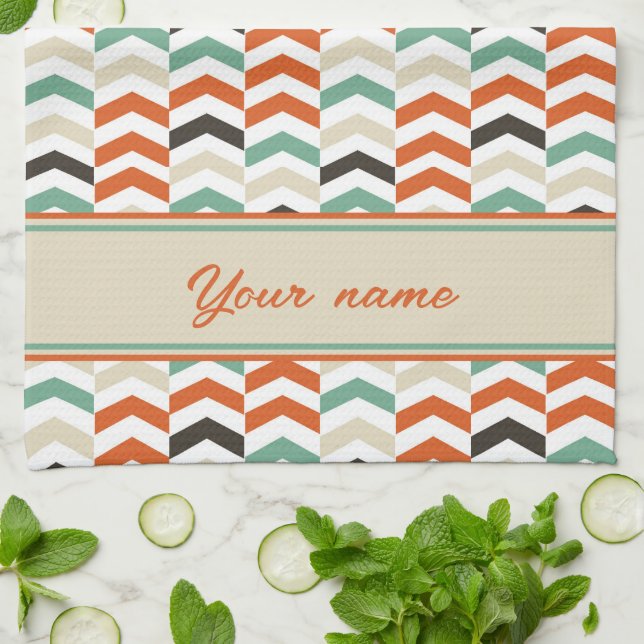 Linge De Cuisine Motif chevron tendance (Plié)