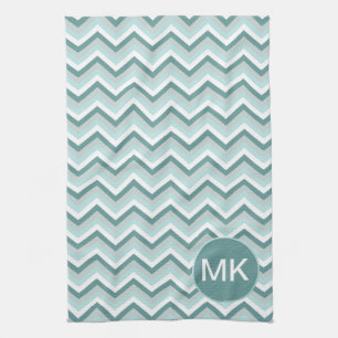 Linge De Cuisine Motif Chevron ZigZag dans Mint Green - Customisé