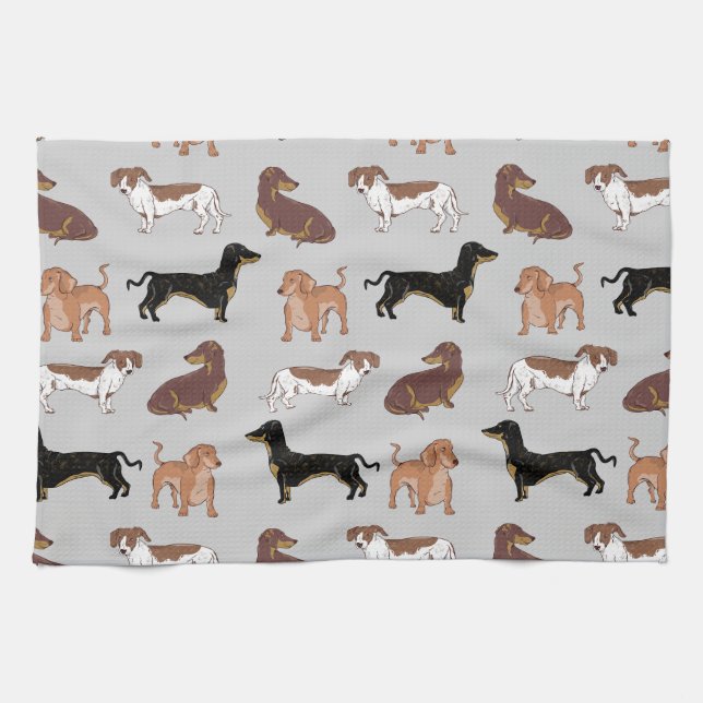Linge De Cuisine Motif chien Dachshund (Horizontal)