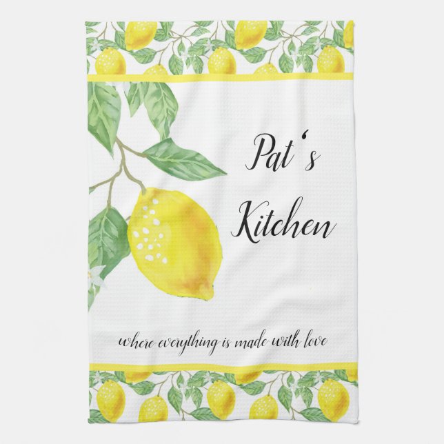 Linge De Cuisine Motif citron personnalisé (Vertical)