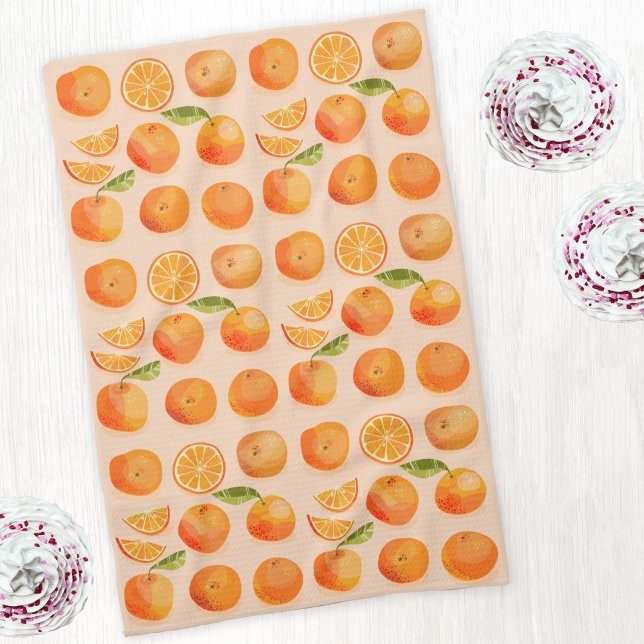 Linge De Cuisine Motif Citrus Orange (Citrus oranges art kitchen tea towel)