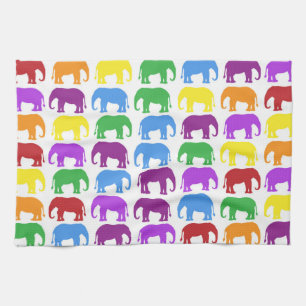 Linge De Cuisine Motif coloré d'éléphant