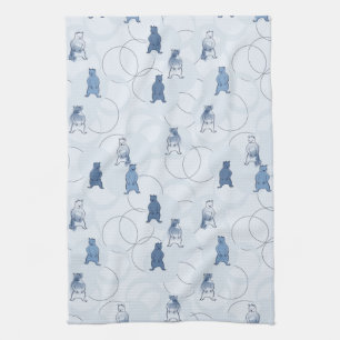 Linge De Cuisine motif comportant un ours gris