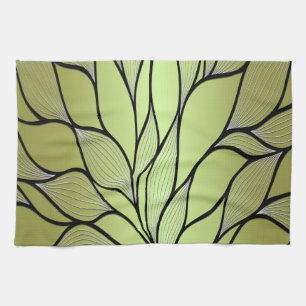 Linge De Cuisine Motif Créatif Vert Olive