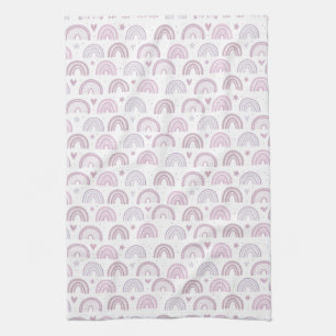 Linge De Cuisine motif Cute Pastel Pink Rainbows Hearts & Stars
