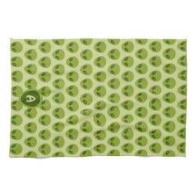 Motif d'alien vert mignon monogramme