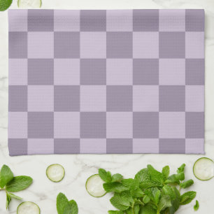 Linge De Cuisine Motif damier lavande doux minimaliste