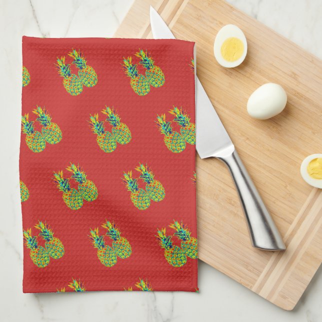 Linge De Cuisine MOTIF d'ananas à paire CUTE (Quart Plié)