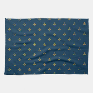 Linge De Cuisine Motif d'Ancre d'or de la Marine