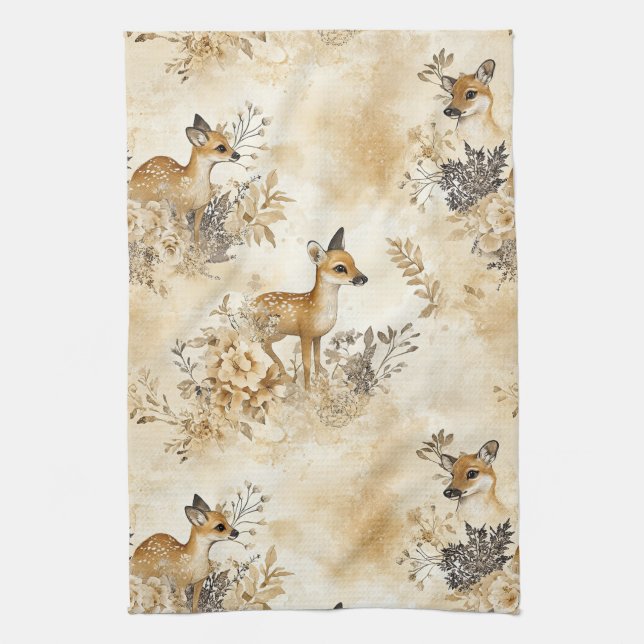Linge De Cuisine Motif d'animal de faon de forêt (Vertical)