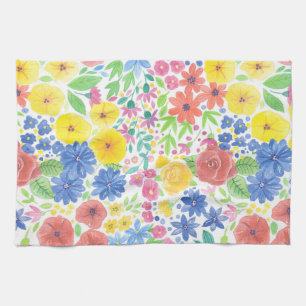 Linge De Cuisine Motif d'aquarelle florale