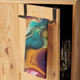 Linge De Cuisine Motif d'aquarelle surréaliste psychédélique