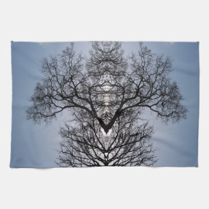 Linge De Cuisine Motif d'arbre en silhouette et ciel bleu