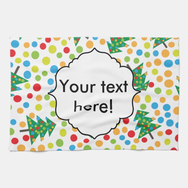 Linge De Cuisine Motif d'arbres de Noël (Horizontal)