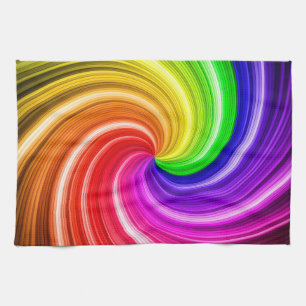 Linge De Cuisine Motif d'art en spirale coloré Tie Dye Rainbow Swir