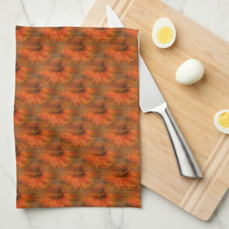 Linge De Cuisine Motif d'art floral de zinnia orange Daisy 