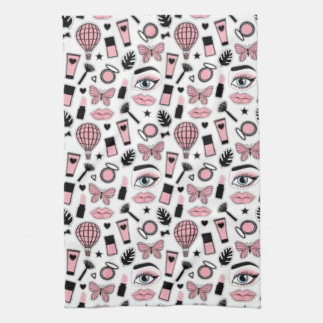 Linge De Cuisine Motif d'autocollant de maquillage (Vertical)