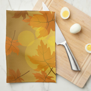 Linge De Cuisine Motif d'automne avec feuilles d'érable en chute et