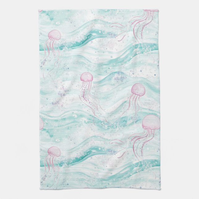 Linge De Cuisine Motif d'aventure sous-marine de méduse (Vertical)