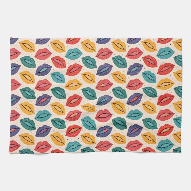 Linge De Cuisine Motif de baiser (Horizontal)