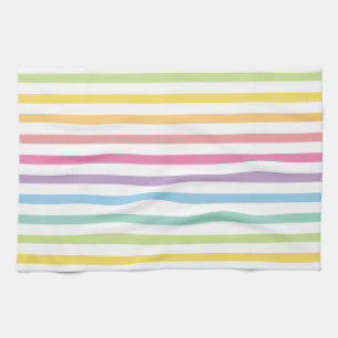 Linge De Cuisine Motif de bandes arc-en-ciel Pastel Color Rainbow S