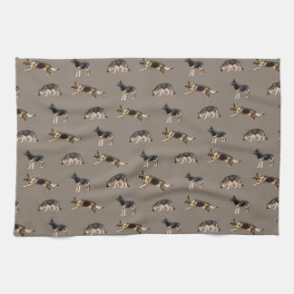 Linge De Cuisine Motif de berger allemand (brun)