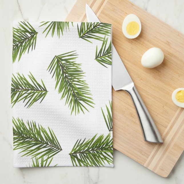 Linge De Cuisine Motif de branche persistante (Quart Plié)